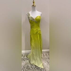 Elegant Lime Green One-Shoulder Dress